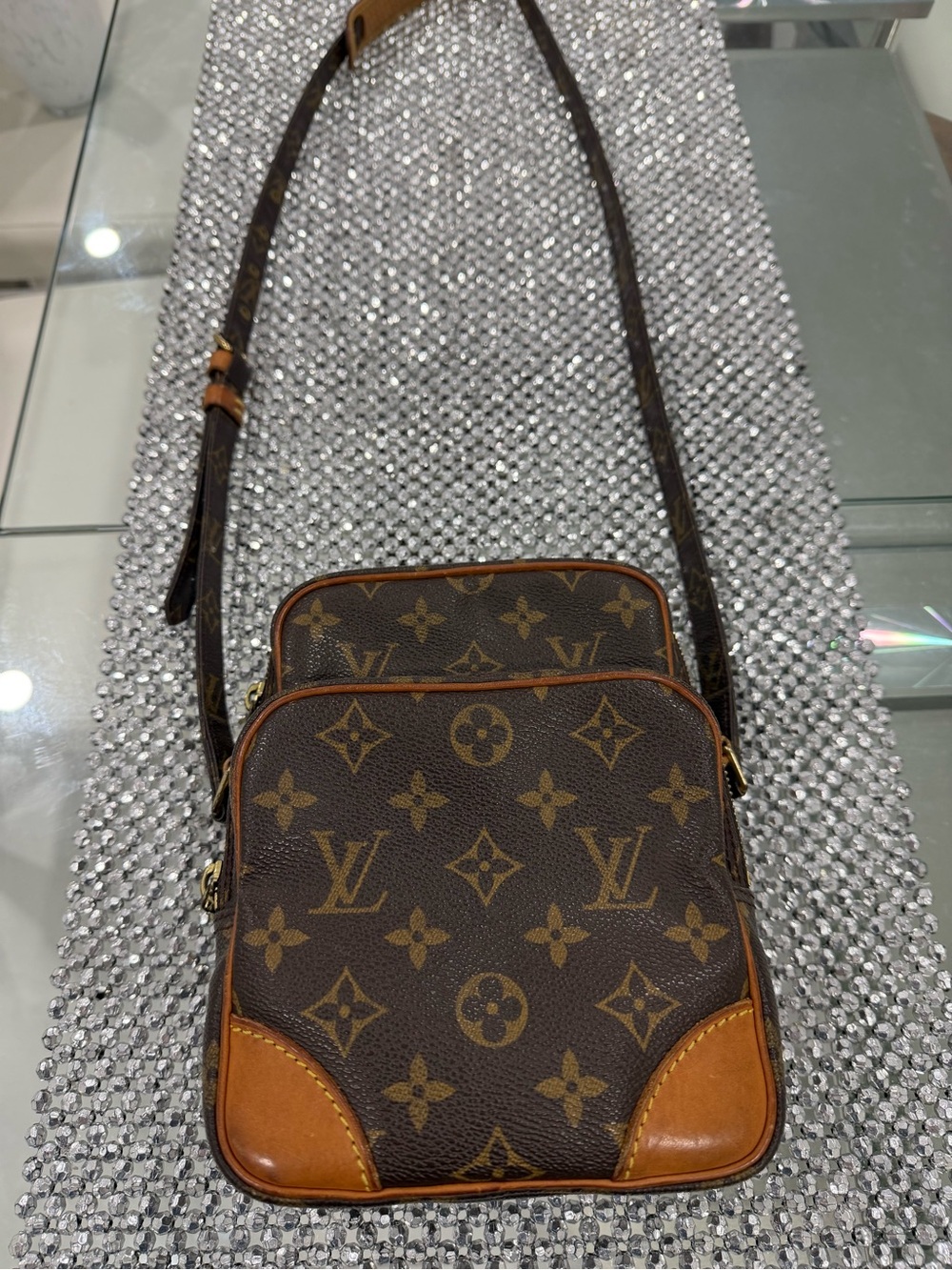 Louis Vuitton Monogram Canvas Double Pocket Messenger Bag in Brown and Tan - Picture 6 of 8